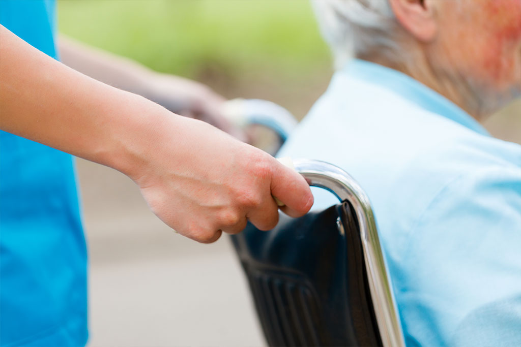 hospice patient in wheelchair